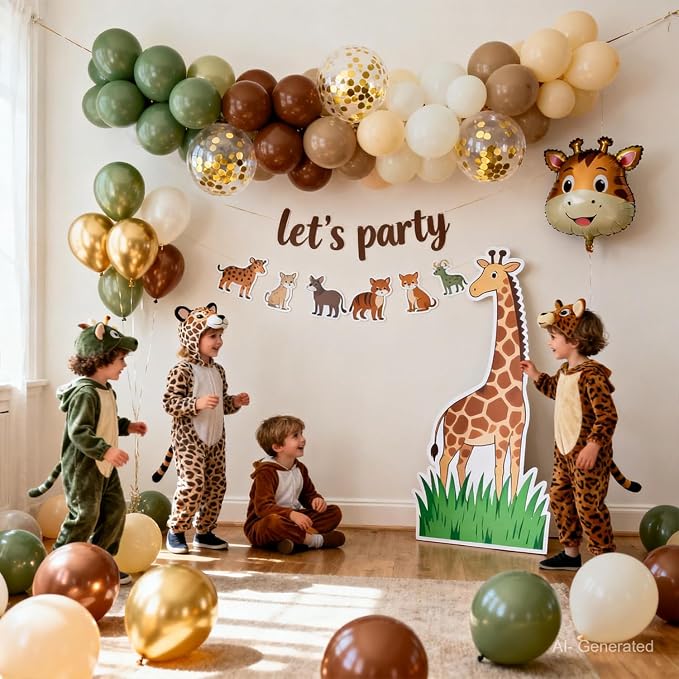 Sage Green Brown Gold Balloons Arch Kit, Party Decorations | Tan Nude Sand White - Image 7