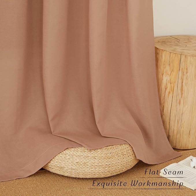 NICETOWN Rustic Linen 96 inch Long Curtains - Image 7
