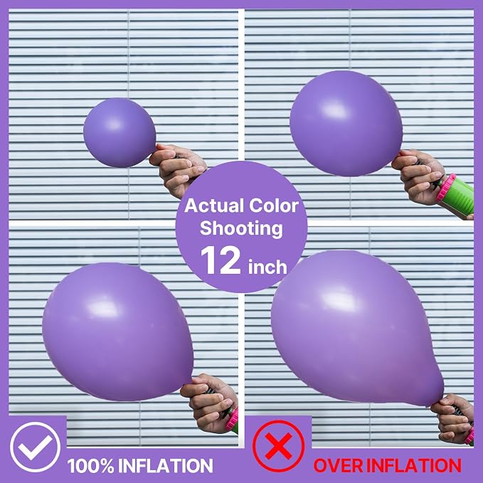 PartyWoo Purple Balloons 50pcs Latex Helium Balloons 12 Inch | Birthday Baby - Image 4