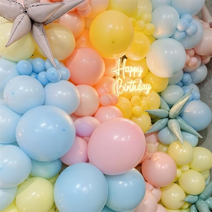 Pastel Balloons, 12 Inch 35PCS Light Pink Blue Yellow White Latex Balloon - Image 3