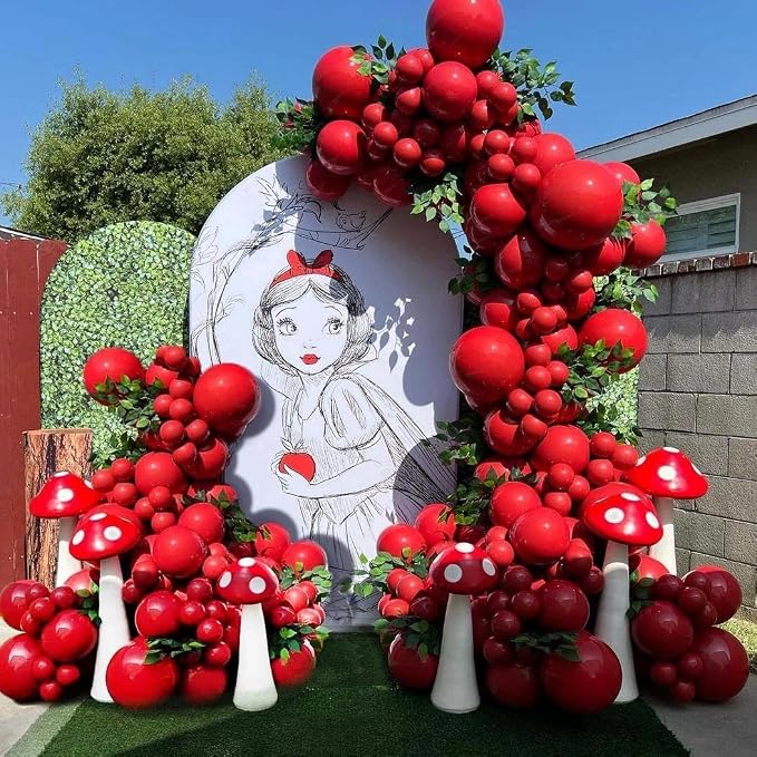 Red Balloons Double Stuffed Different Sizes Balloon Arch Kit | Dark Red Balloon - Image 7
