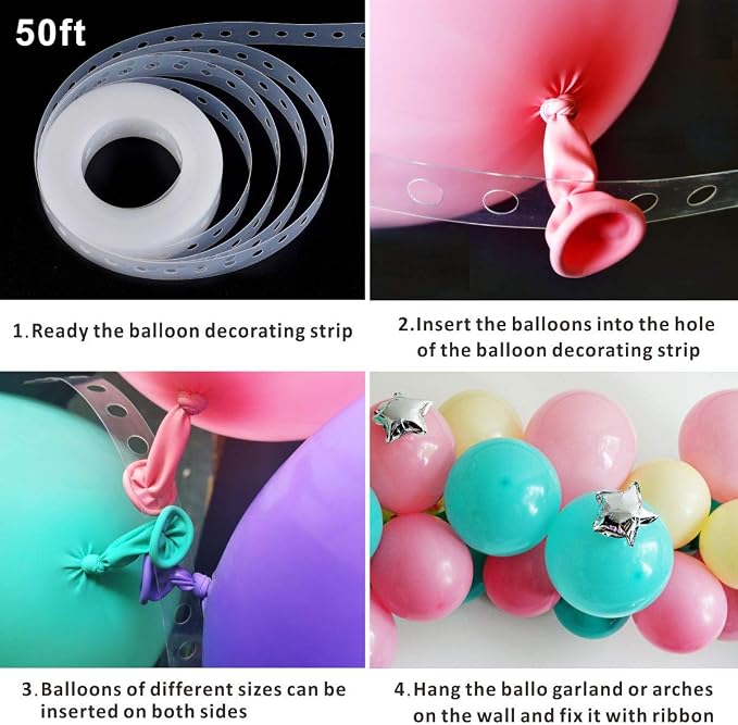 Balloon Strip Tape 50Ft Long to Make Arch Garland Steamer - Image 2