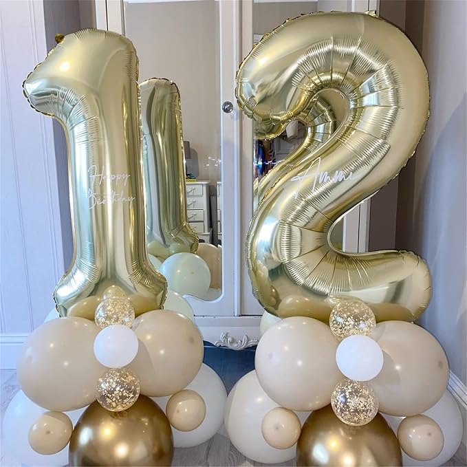 Champagne Gold Number 10 Balloons - Image 5