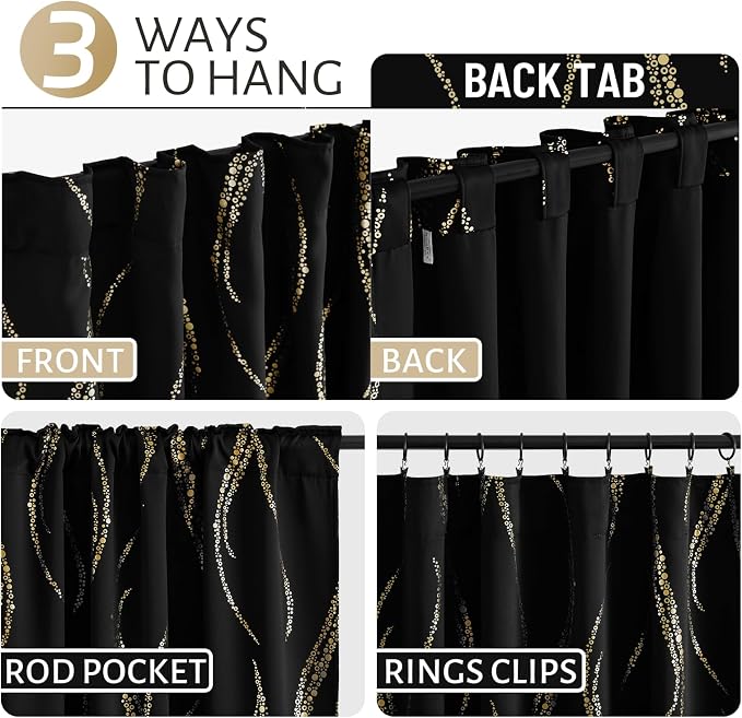 Yakamok Black Blackout Curtains - Image 5