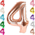 4 Balloon Numbers Birthday Decorations, 40In Rose Gold Balloons by Mluchee