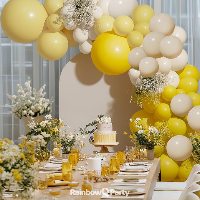 RainbowQ 165 Pcs Yellow Balloons Arch Kit Different Sizes Garland | Pastel - Image 4