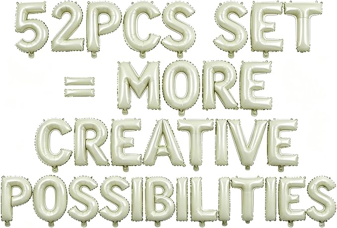 52 Pcs Cream Letter Balloons, Custom 2 Set A-Z Set by GOGAKIE