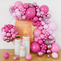 153pcs Pink Balloon Arch Garland Kit, Hot Pink Latex Balloons Metallic Confetti by KUULBELAballoons