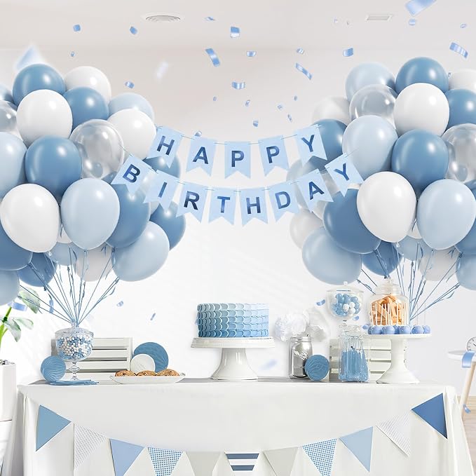 60pcs Dusty Blue Balloons 12inch - Image 6