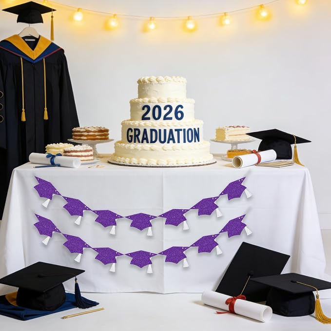 Graduation Cap Tassel Banner Party Decoration Congratulations Hat Garlands - Image 4