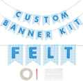 Custom Banner Kit, 28 Blue Printed Burlap Banner by DoveeDosa