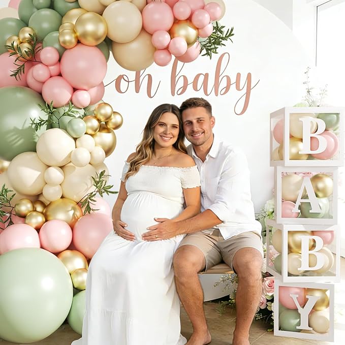 CROSSFINGERS Pink and Green Baby Shower Decorations - Image 3