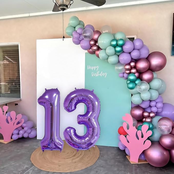 Purple 16 Balloon Number, 40 Inch Number 16 Balloon Big Foil Mylar Helium - Image 3
