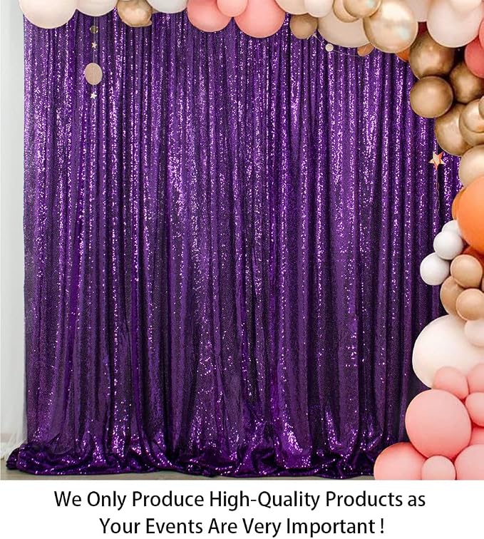 ShinyBeauty Purple Sequin Backdrop 10FTx10FT - Image 2
