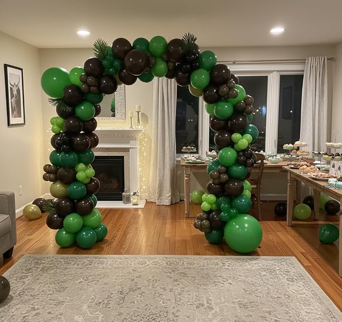 164Pcs Green and Brown Balloon Garland Arch Kit - Image 6