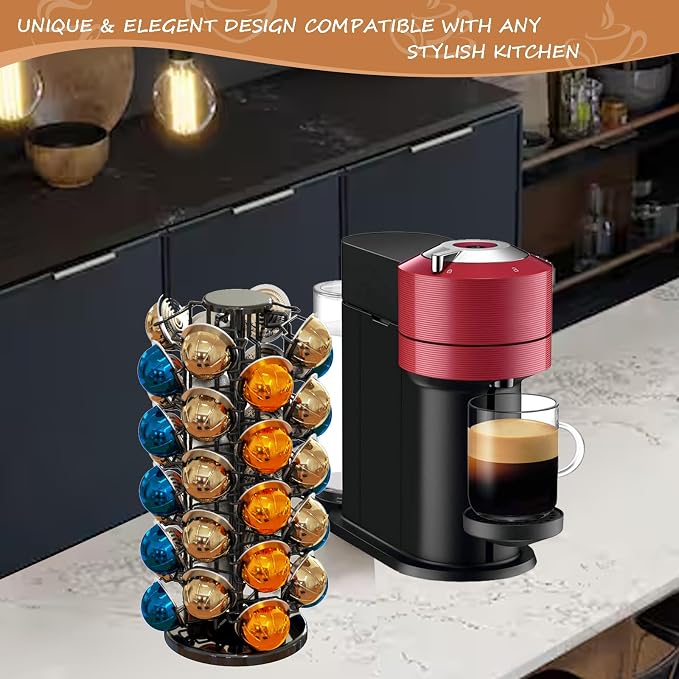 Nespresso Pods Holder Tower Stand, Vertuo Pod Holder 40 Pods Capacity, - Image 6