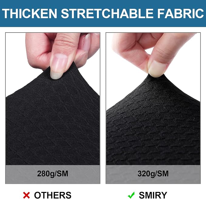 Smiry Waterproof Seat Covers for Dining Room Chairs, No Rear Covers | Stretch - Image 4