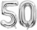 Silver 50 Number Balloons, 40 Inch Giant Number 50 Balloons Foil Mylar Helium by Lovoir