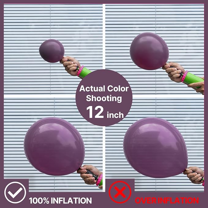 PartyWoo Dusty Purple Balloons 50pcs Lavender Lilac Dark Royal Purple Boho | 12 - Image 3
