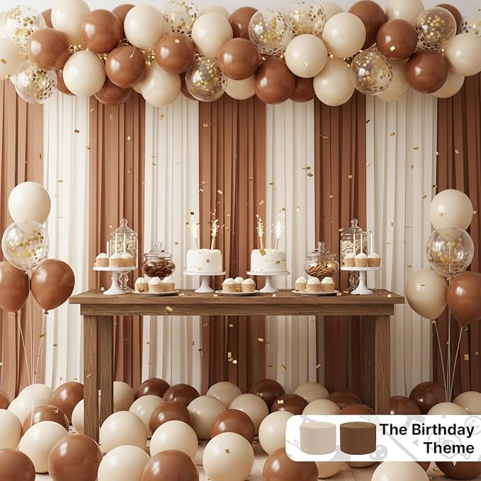 PartyWoo White Beige Sand Off White Crepe Paper Streamers 6 Rolls 492 FT | - Image 2