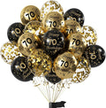 Black Gold 70th Birthday Balloons Pack of 15 Men Women Happy 70th Birthday by Hongplus