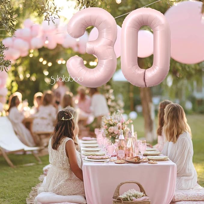 40 Inch Light Pink Number 30 Balloon 0-9 30th Foil Big Giant | Digital - Image 2