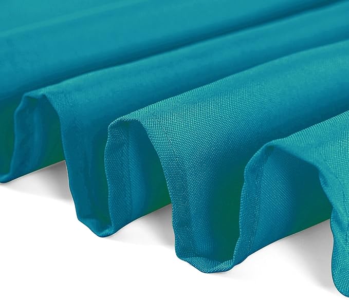 Rectangle Tablecloth 90x132 inch Washable Polyester Fabric Table Cloth for Wedding Party Dining Banquet Decoration（90x132, Caribbean Blue）