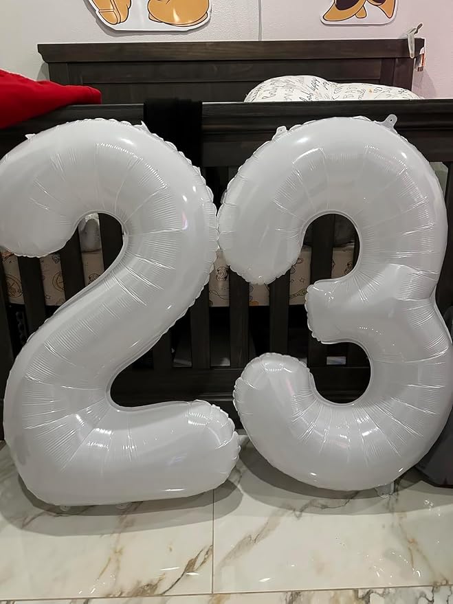 4 Balloon 40 inch White Number Balloons - Image 3