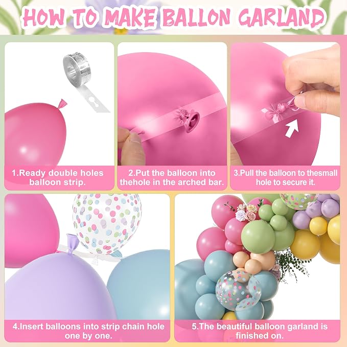Amandir 153Pcs Flower Balloons Arch Garland Kit Different Sizes | 18 12 10 5in - Image 4