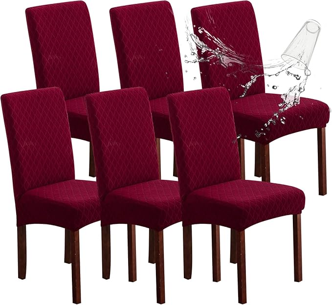 Waterproof Dining Room Chair Covers Set of 6 Slipcovers by Genina