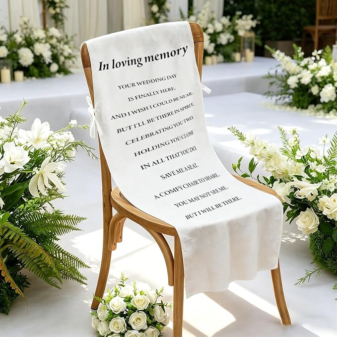 In Loving Memory Wedding Chair Sign- Memorial Reserved Seat Banner - Image 2