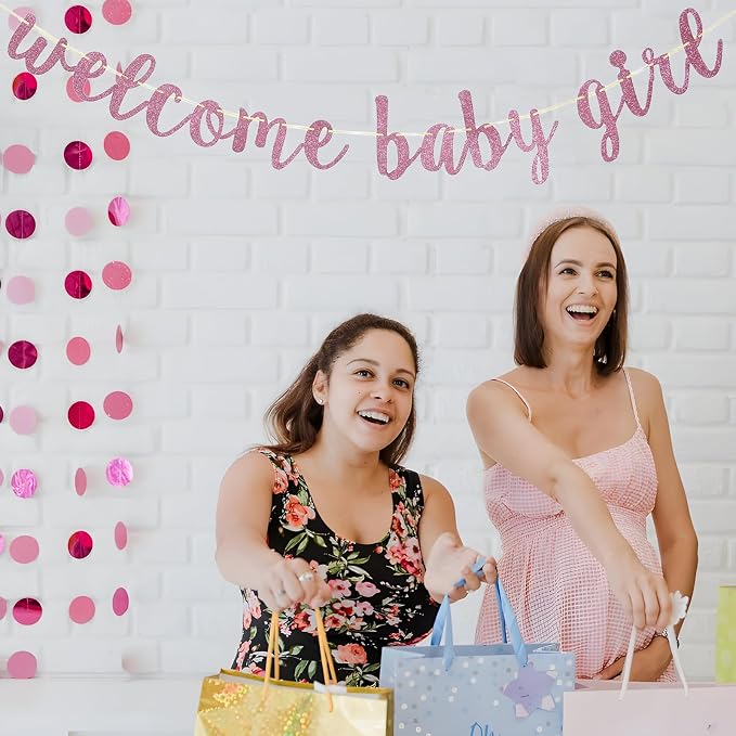 Welcome Baby Shower Party Banner, Boy and Girl Glitter Paper Sign - Image 4