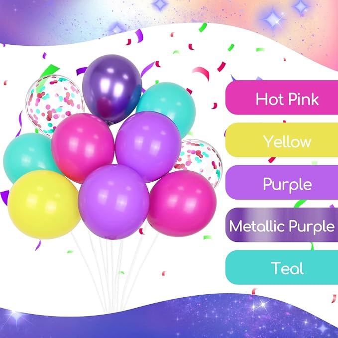 60pcs 12inch Pink Purple and Blue Balloons - Image 4