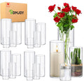 Homjoy Glass Cylinder Vase Sets 16 Pack Tall Clear Flower Vase Hurricane by Homjoy