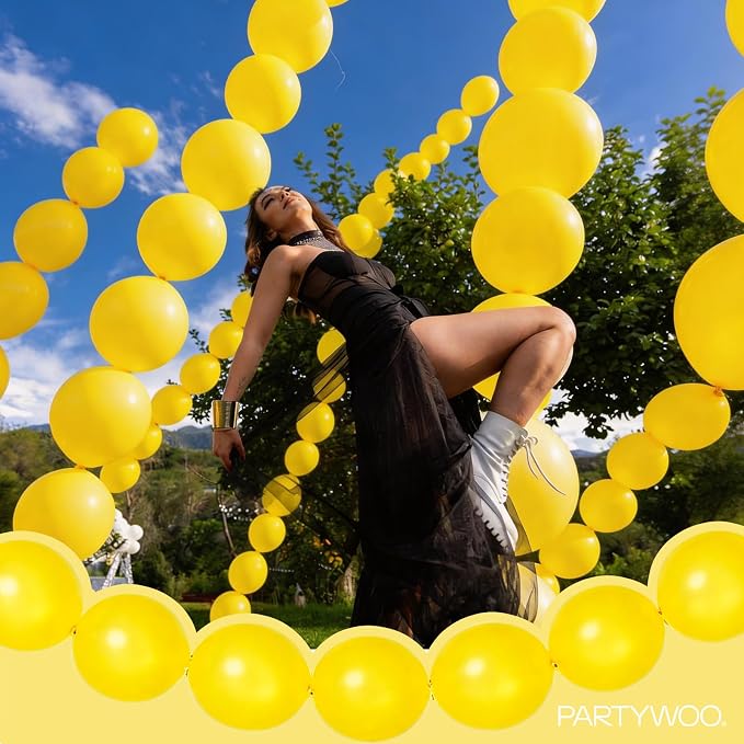 PartyWoo Yellow Linking Balloons 100pcs 6 Inch Yellow Link Balloons | - Image 7