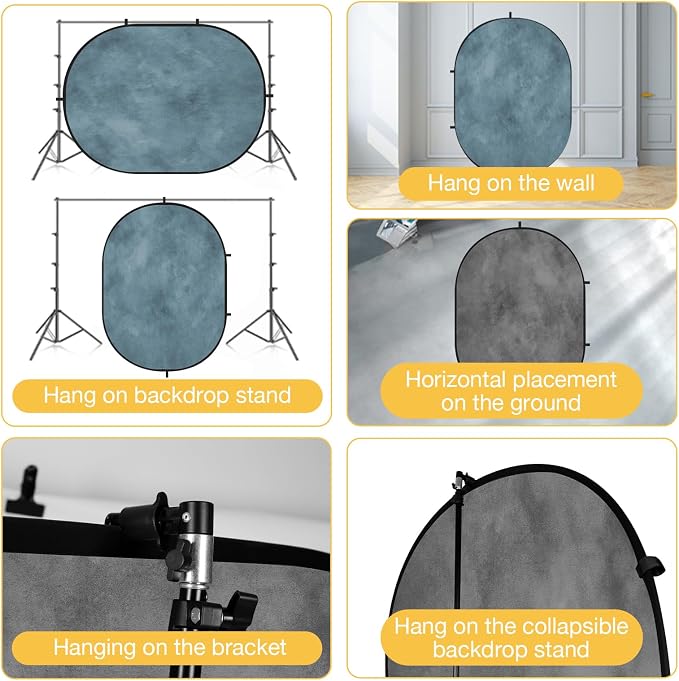 Kate Collapsible Backdrop Gray Photography and Video Backdrop 136 | 5x6.5ft - Image 4