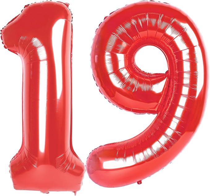 Numbers 18 Balloon 40Inch Red Balloons by Argthjy