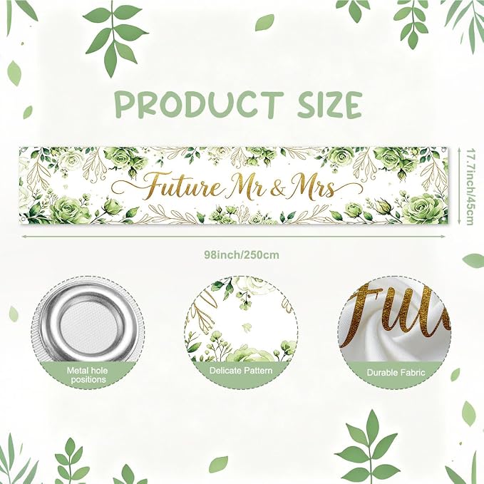 Future Mr And Mrs Engagement Banner Party Decorations Bridal Shower Sign | - Image 2