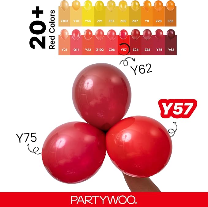 PartyWoo Red Balloons 145pcs Different Sizes of 18 12 10 5 Inch | Balloons - Image 4