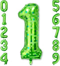 40 Inch Green Pixel Number 1 Balloon, Lime Green Large Foil Number Balloon 1st by Unknown