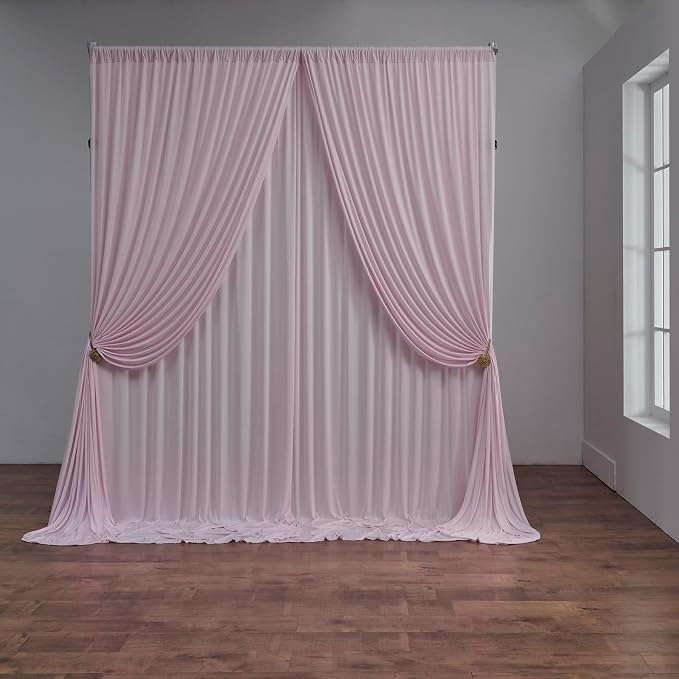 10 ft x 30 ft Baby Pink Backdrop Curtains by Outpain