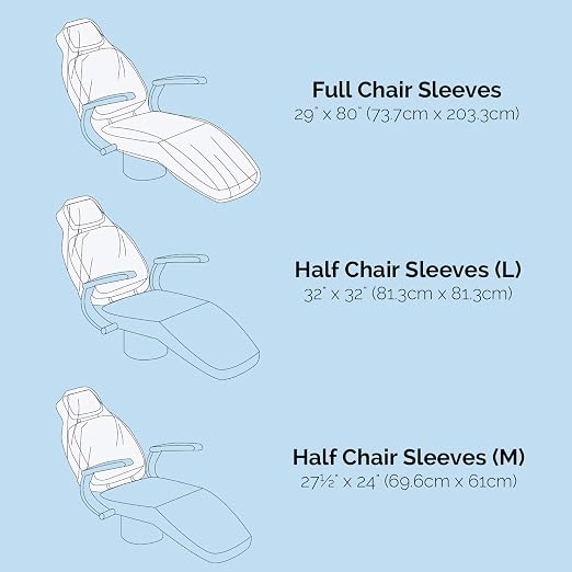 JMU 200Pcs Disposable Dental Half Chair Covers 32" x 32" Chair Clear Sleeve - Image 7