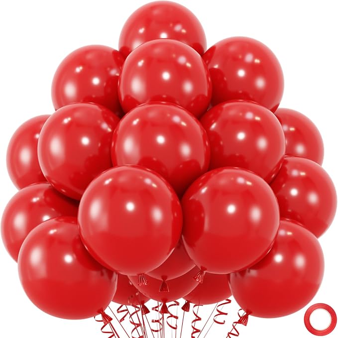 50pcs Red Balloons, Helium Quality 12inch Red Party Balloons by Colorfullifefromnowon