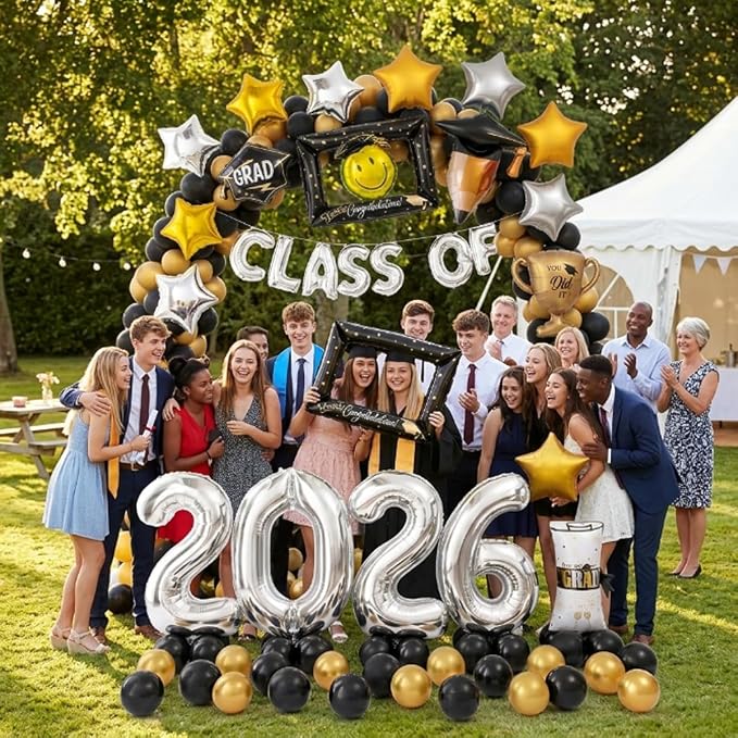65 PCS Congrats Grad Balloons Kit, Class of 2026 Graduation Party Decorations - Image 2