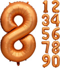 40 Inch Orange Number 8 Foil Balloon Retro Orange Digital 8 Helium Balloon | by YOIOZAIZAI