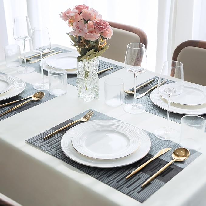Placemats Set of 12 Vinyl/Plastic Woven Place Mats - Image 6