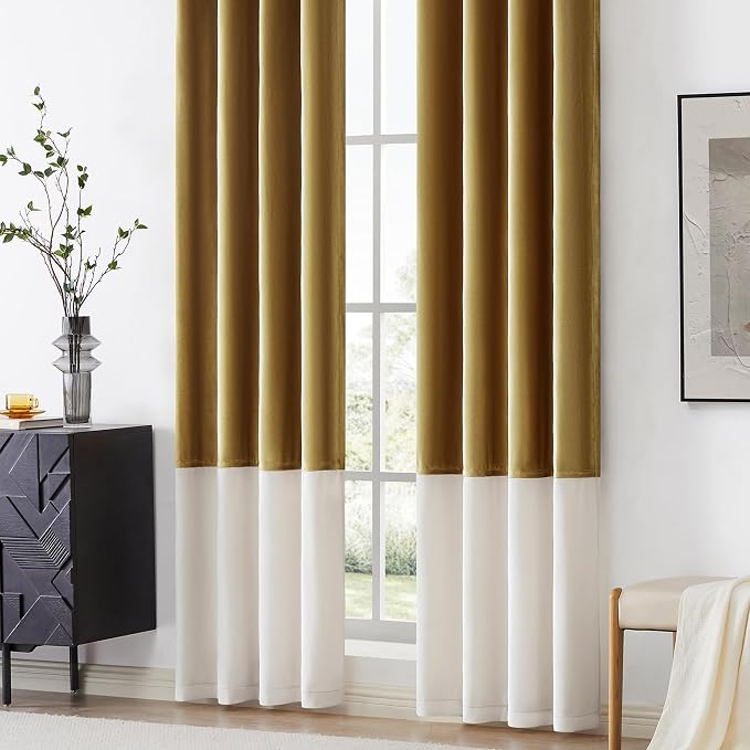 BULBUL Luxury Ivory Gold Curtains 63 inches - Image 4