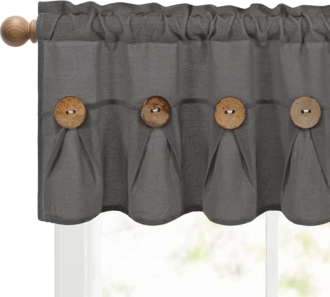 Farmhouse Valance Curtains, Boho Cotton Linen Kitchen Valance, Rod Pocket - Image 6