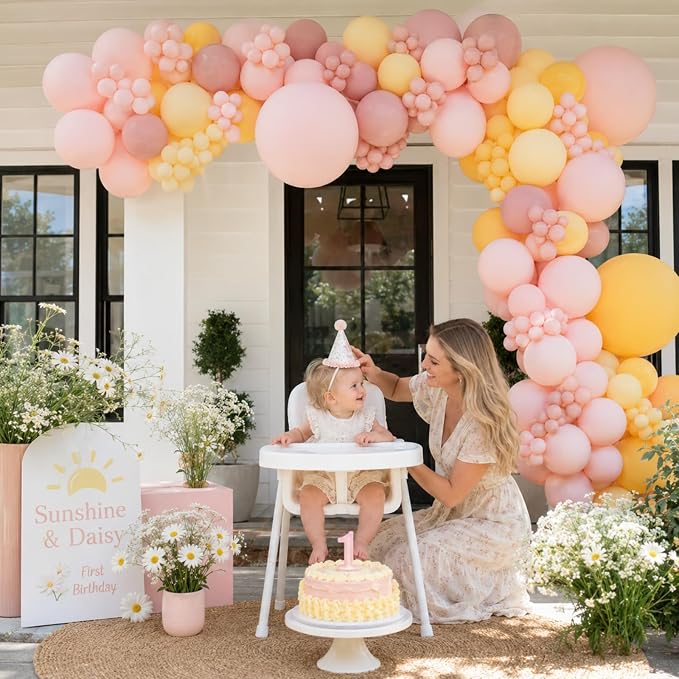 Pink Yellow Balloon, Pastel Light Dusty Pink Yellow Balloon - Image 7