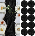 IVAPUPU 10 Pcs Cheesecloth Table Runner - 10ft Black Boho Gauze Black Cheese by IVAPUPU
